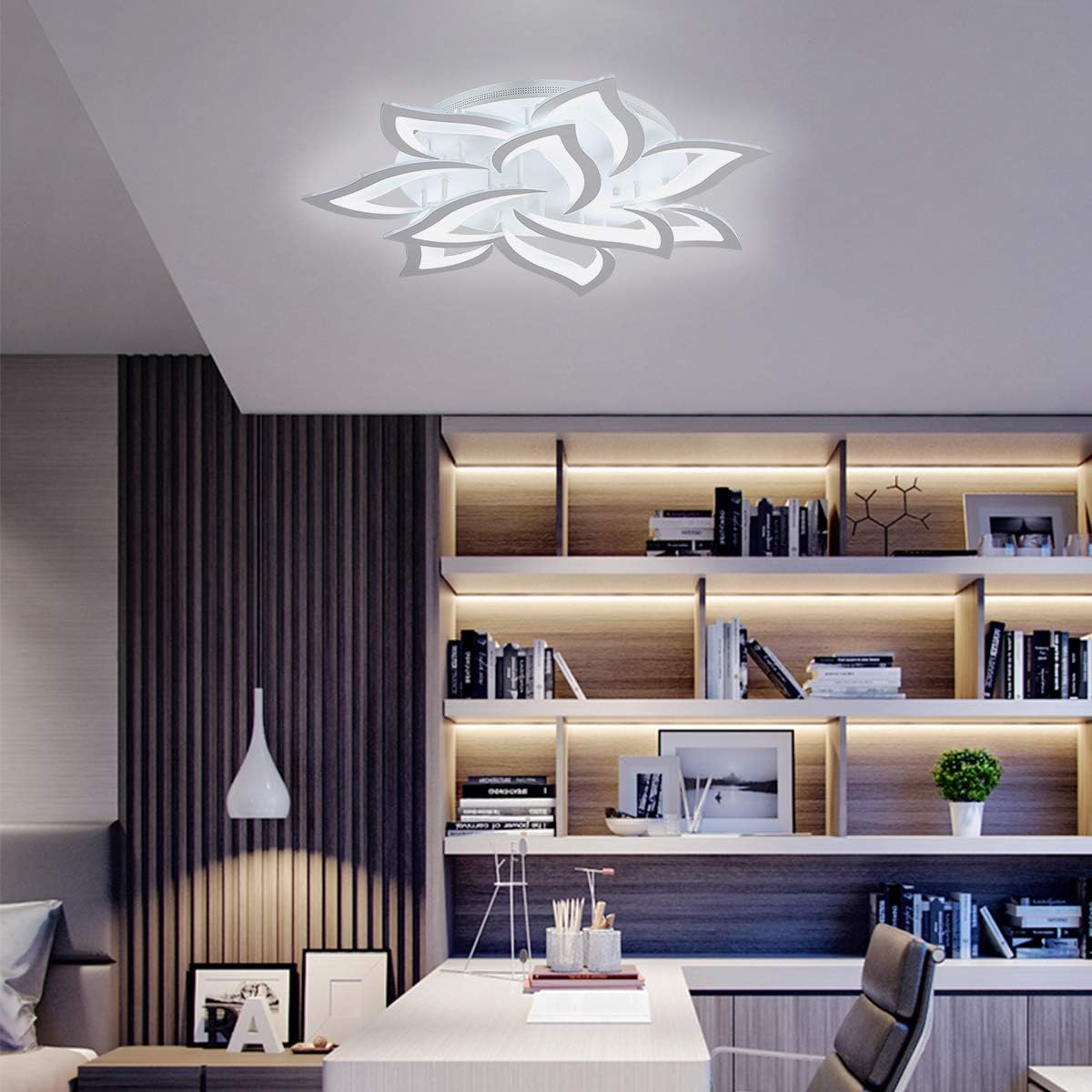 Garwarm LED Ceiling Light 72W 10 Heads Petal Modern Flush Mount Acrylic Ceiling Lamp Chandelier Lighting Fixture for Living Room Bedroom Kitchen, Cool White 6500K - - 
