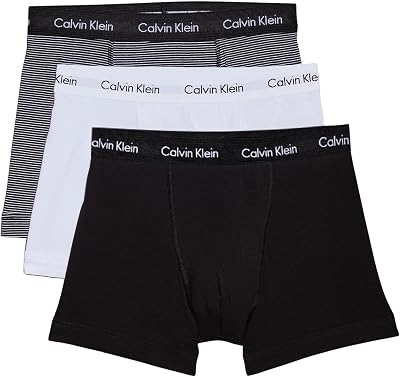 Homme Boxer Lot De 3 Caleçon sous-Vêtement, Multicolore (White/B&w Stripe/Black), L
