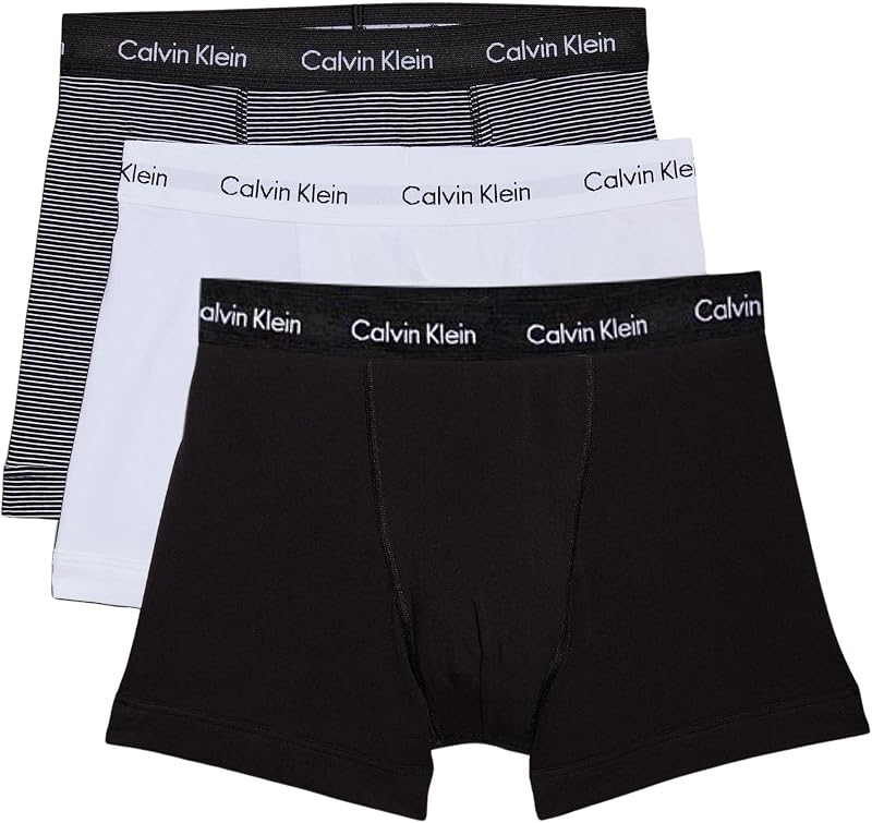 Homme Boxer Lot De 3 Caleçon sous-Vêtement, Multicolore (White/B&w Stripe/Black), L — photo 1 sur 6
