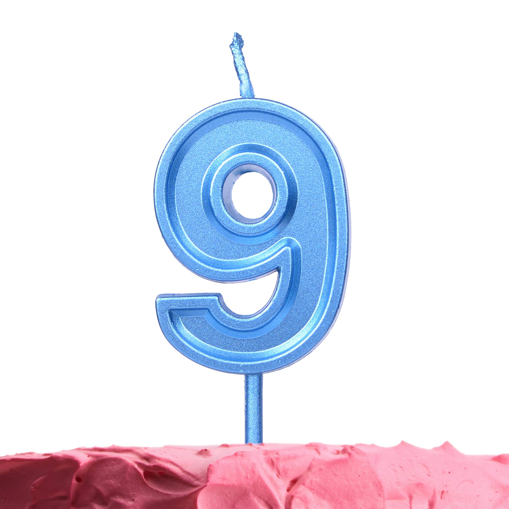 GET FRESH Number 9 Birthday Candle – Blue Number Nine Candle on Stick – Elegant Blue Number Candles for Birthday Wedding Anniversary – Baby’s 9th Birthday Candle Cake Topper – Blue 9 Candle