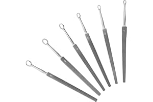 SURGICAL ONLINE 6 Pcs Set Fox Dermal Curettes Surgical ENT Medical Instruments 1, 2, 3, 4, 5, 6 mm