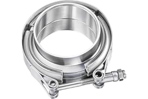 WYSIWYKA 5 Inch V Band Clamp with Flange Male Female, 304 Stainless Steel V-Band Flange Kit For Turbo, Downpipes, Exhaust Systems
