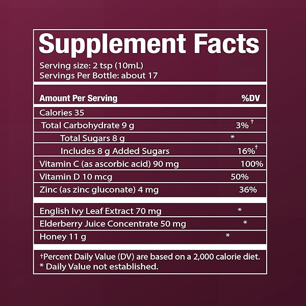 TUKOL NATURALS ELDERBERRY SYRUP WITH VITAMIN C, D, AND ZINC, IMMUNE SUPPORT SUPPLEMENT WITH NATURAL HONEY FOR ADULTS & TEENS, HERBAL ELDERBERRY BOOST FOR IMMUNITY & ANTIOXIDANT SUPPORT, 6OZ