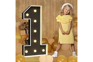 imprsv Marquee Numbers Black 3FT: Black Party Decor - Light Up Number 1 Large 3 Feet Tall - Birthday Decorations for Him Her 1st 10th 15th 21st
