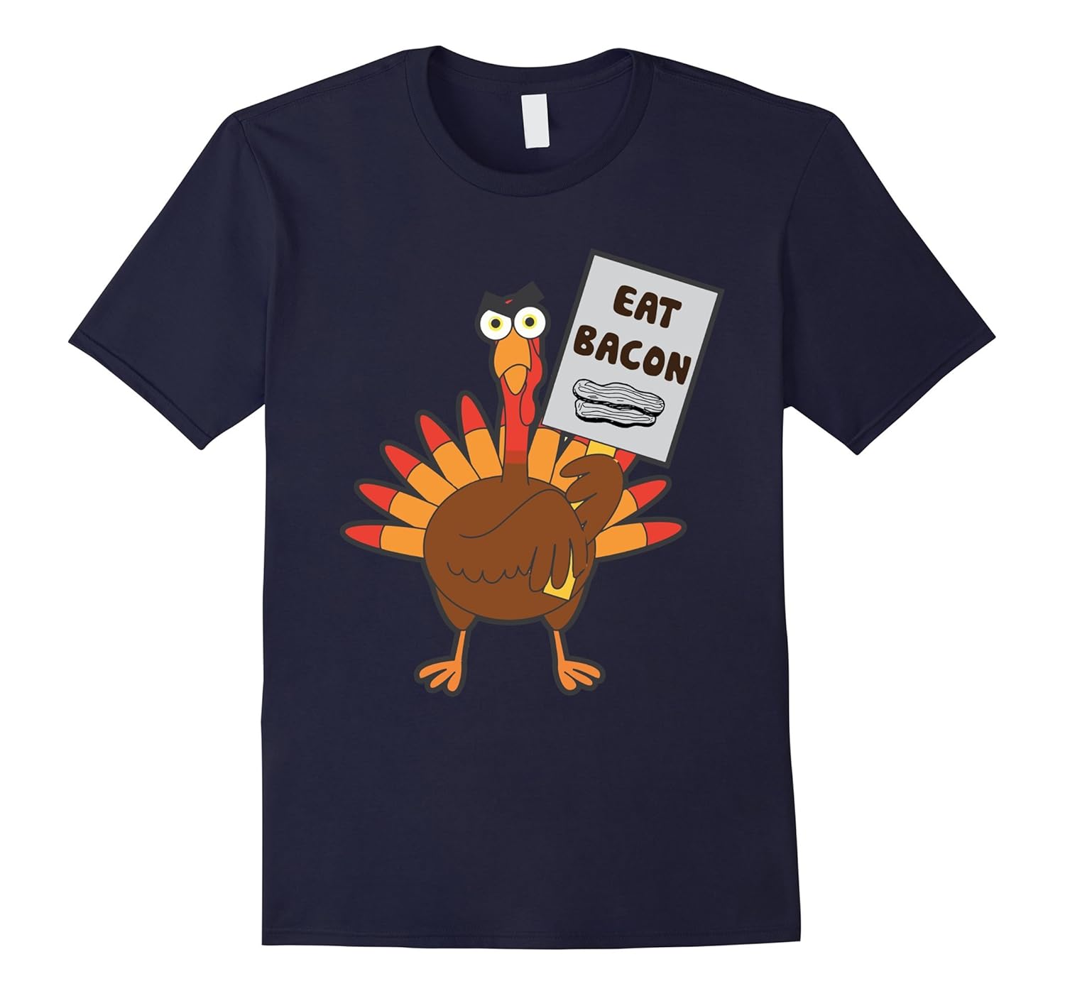 Funny Thanksgiving Turkey Tshirt Turkey Eat Bacon Gifts-Rose