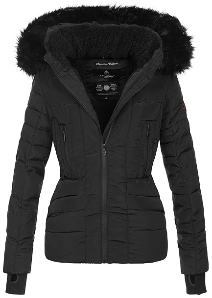 Navahoo Damen Winter Jacke warm gefüttert Teddyfell Stepp Winterjacke B361
