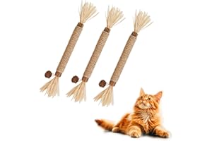 NSWXZDS Cat Toys 3-Pack Cat Treat Catnip Toys Silvervine Chew Stick, Kitten Teeth Cleaning Matatabi Mint Snack Dental Molar Food Wood Exercise for Indoor Kitty Rabbit Bunny Hamster Chinchilla