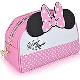 Disney Minnie Mouse Makeup Bag for Women | Minnie Mouse PU Leather Travel Toiletry Bag for Women | Make Up Travel Bag Cosmetic Bag Makeup Pouch