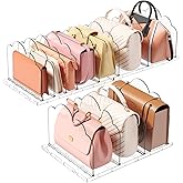 Lifewit Purse Organizer for Closet, Clear Handbags Storage Organizer, Adjustable Clutch Purse Storage Organizer Holder for Closet, 3 Pack Bookshelf Dividers for Sweater in Bedroom 35 x 24 cm/14 x 9.5
