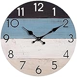 KECYET Wall Clock Silent Non-Ticking Beach Style