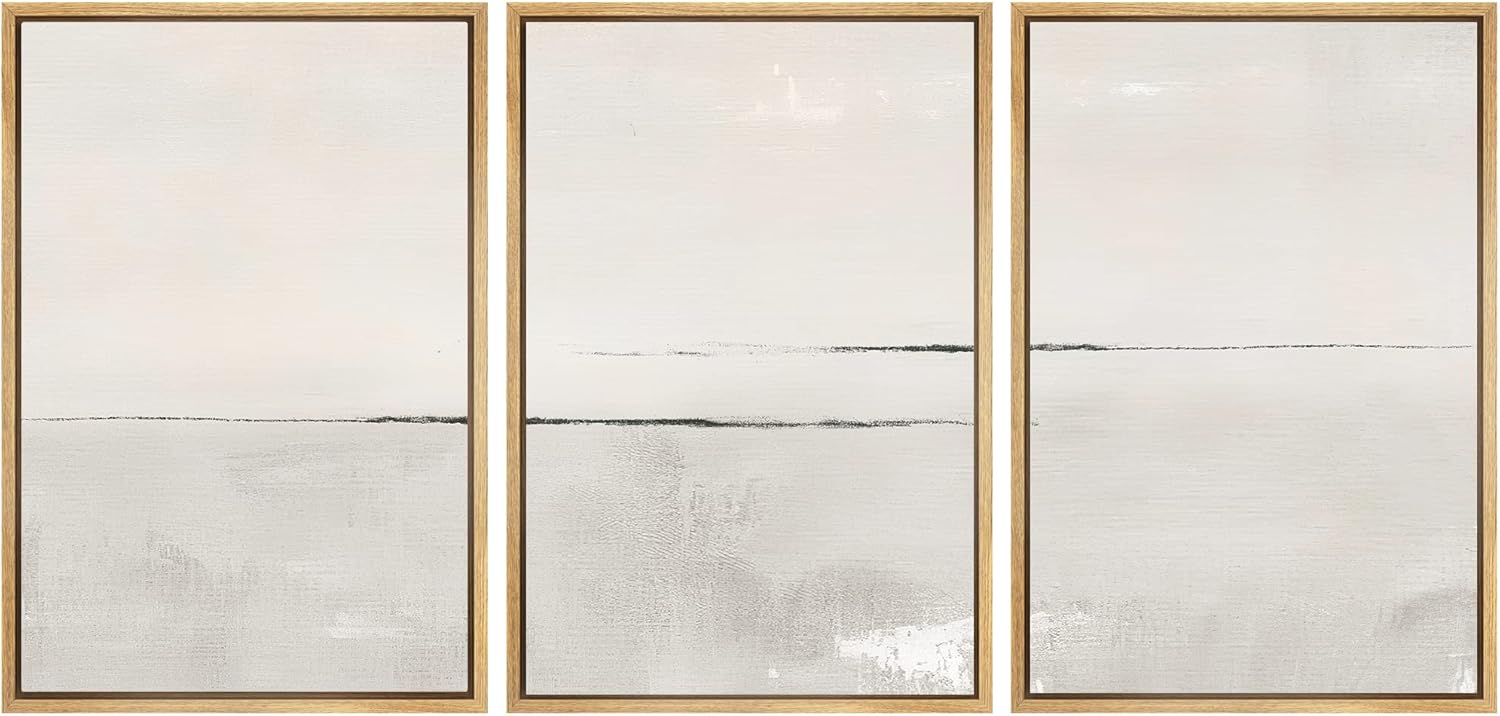 Wall Décor - SIGNWIN Framed Canvas Print Wall Art Set Gray Duotone Pastel Watercolor Landscape Shapes Abstract Illustrations Modern Art Decorative Nordic Zen for Living Room, Bedroom, Office - 16