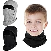 2 Pack Kids Balaclava Face Mask for Boy Girl, Winter Hat Ski Mask for Cold Weather, Windproof Face Warmer for Skiing Cycling