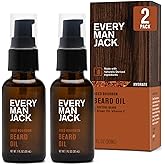 Every Man Jack Mens Beard Oil - Subtle Aged Bourbon Fragrance - Deeply Moisturizes and Softens Your Beard and Adds a Natural Shine - Naturally Derived with Shea Butter- 1 fl oz (2 Pack)