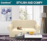 Granbest Premium Water-Repellent 2 Seater Sofa Cover Beige Stretch view 2