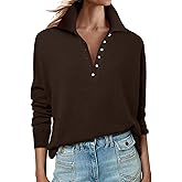 ANRABESS Womens Long Sleeve Polo Sweaters Knit Button Shirt Lightweight Dressy Casual Basic Pullover Tops 2025 Fall Fashion