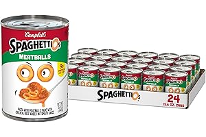 SpaghettiOs Canned Pasta with Meatballs, Healthy Snack for Kids and Adults, 15.6 OZ Can (Pack of 24)