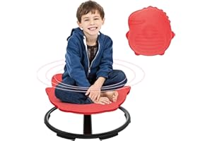 LWuuywa Sensory Spinning Chair for Autistic Kids Swivel Chair with Non-Slip Design, Training Body Coordination, Dinosaur Shape Wobble Chair Sit and Spin Toys Chairs (Red)