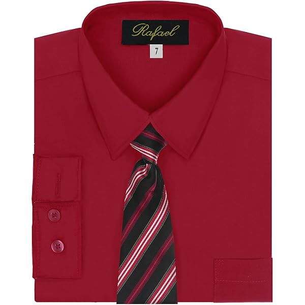 Amazon.com: Red Boys Fashion Solid Dress Shirt Tie and Hanky Set: Clothing,  Shoes & Jewelry