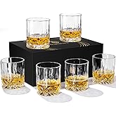 Triplorare Whiskey Glasses Set of 6, 11 OZ Old-Fashioned, Rum & Scotch Glasses