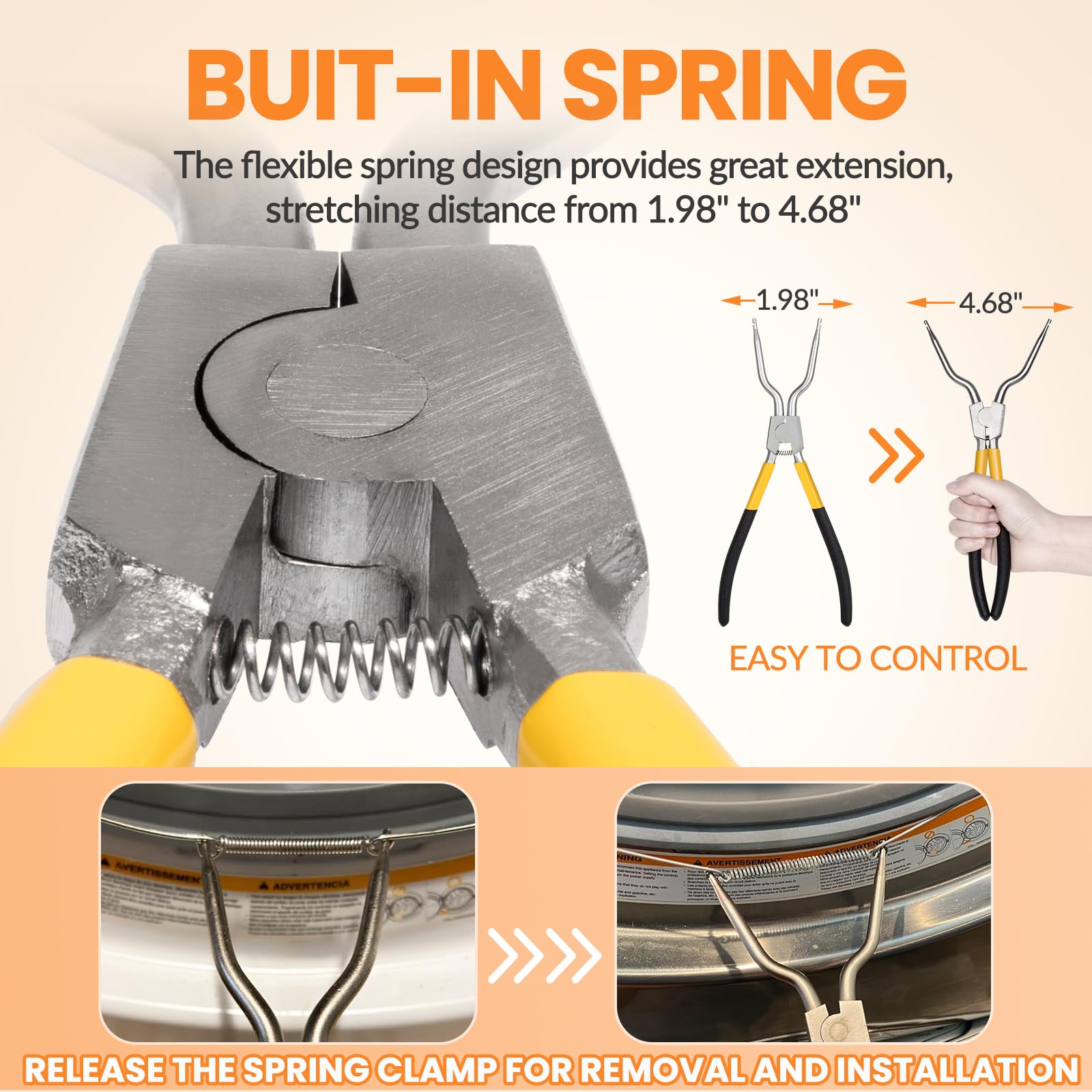 383EER4004A/383EER4001A Washer Spring Expansion Removal Tool for LG Samsung Whirlpool and Kenmore 4986ER0004F/B/G Washing Machine Inner Outer Door Boot Seal Spring Clamp Removal Tool