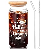 Yetene Graduation Gifts Now Hotter by One Degree Glass Cup Graduation Gifts for Her Him 2026 Grad Decorations College High School Student New Job Congratulations