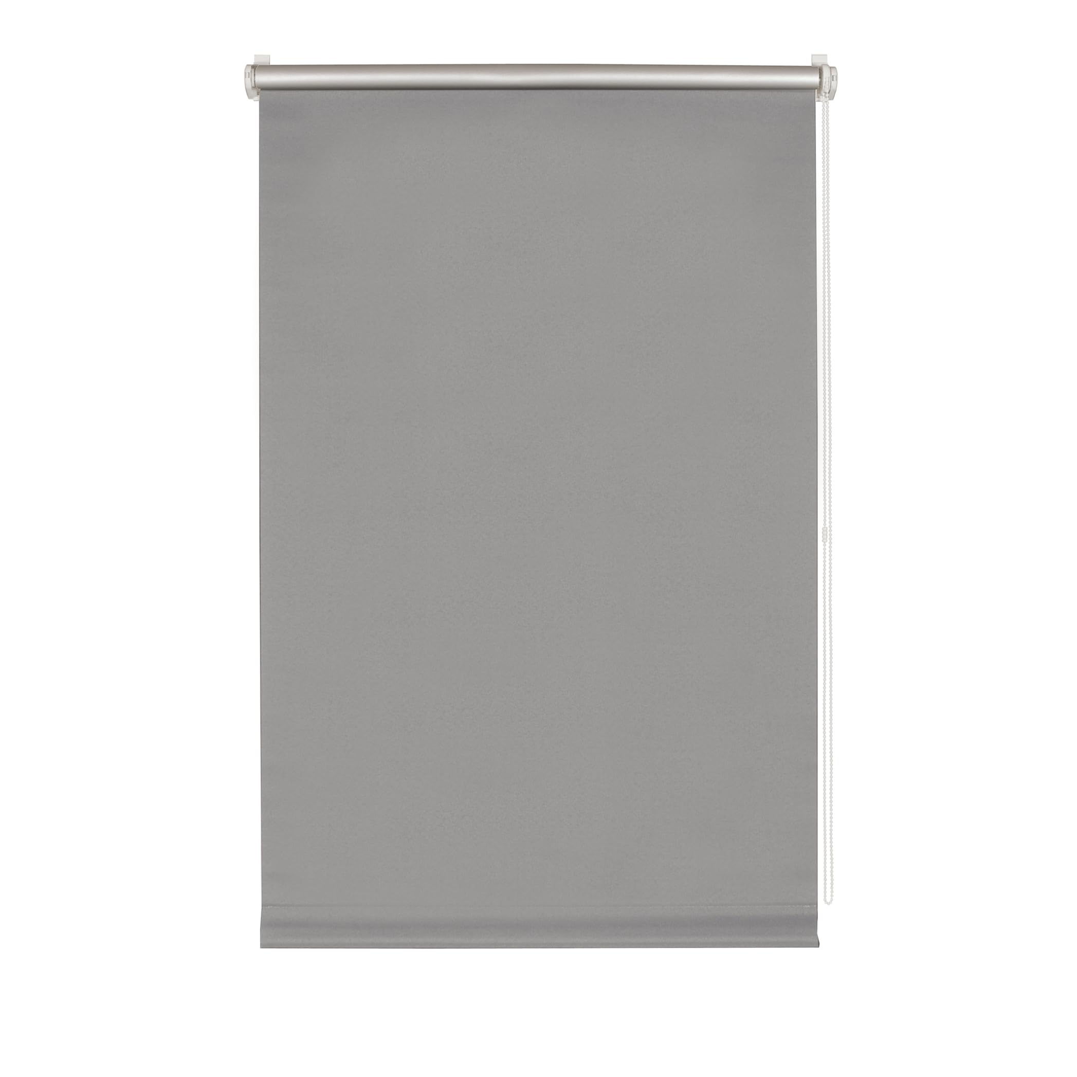 Gardinia EASYFIX Roller Blind with Thermal Backing for Clamping or Gluing, Highest Light Reflection, Energy-Saving, Opaque All Mounting Parts Included, Grey, 120 x 150 cm (W x H), Polyester