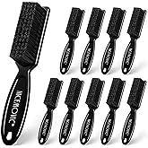 NICEMOVIC Barber Clipper Brushes, 10 Pcs Plastic Handle Nylon Bristles Cleaning Brush, Multifunctional Cleaning Supplies for Hair Styling Tools, Kitchen Sink, Shoes (Black)