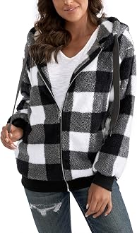 Yanekop Womens Fuzzy Fleece Jacket 