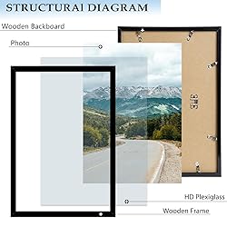 QOTIB Wood 14x19 Picture Frame Black for Wall