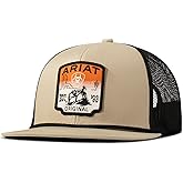 ARIAT Men’s Khaki Trucker Cap with Desert Scene Patch and Snapback Closure