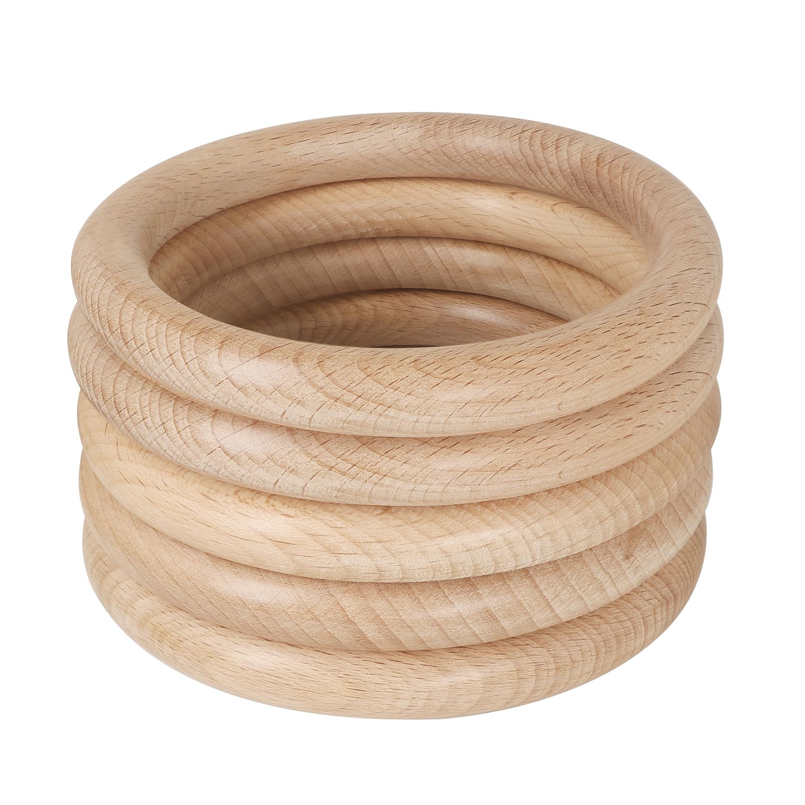 Photo 1 of FoDau770 5pcs Natural Beech Wooden Rings, Unfinished Solid Wood Rings Heavy Duty Wood Circles, Macrame Craft Circles for Party, Home Decor & DIY Making - Outer Diameter: 5 Inch
