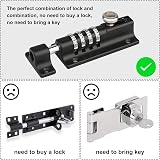 Spopal 2 Pack 120mm Combination Locking Bolt Weatherproof Burglar Proof view 4
