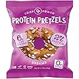 Crisp Power High Protein Pretzel Crisps - 6 Pack x 1.75 oz Crunchy & Flavorful Plant-Based Snack. No Sugar, 28g Protein Per Pack in 3 Savory Flavors, Vegan, Keto Friendly, Non-GMO, Kosher Non-Dairy (1.75 Ounce (Pack of 6), Sesame)