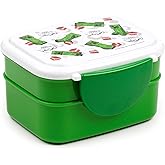 Puckator Minecraft Creeper & TNT Clip Lock Stackable Bento Lunch Box with Cutlery