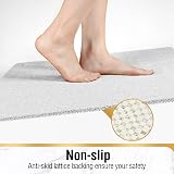 HITSLAM Non Slip Shower Mat 60x40 cm PVC Loofah Drain Fast Dry White view 2
