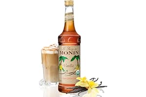 Monin - Organic Vanilla Syrup, Naturally Smooth Sweetness, Great for Coffee, Shakes, and Cocktails, Gluten-Free, Non-GMO (750 ml)