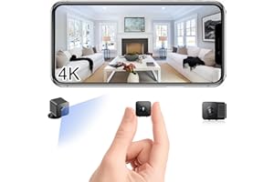 RXIMA 4K Mini Security Camera, WiFi Wireless Camera Small Portable HD Nanny Cam with Motion Detection, Cloud & SD Storage, Night Vision,Wide Angle,Can No Need WiFi Cams Micro Cameras for Home Indoor Outdoor