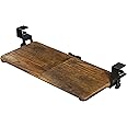 BONTEC Small Keyboard Tray Under Desk, Pull Out Keyboard & Mouse Tray with C Clamp, 20 (24.6 Including Clamps) x 11.8 Inch Steady Slide-Out Computer Drawer, Perfect for Home or Office, Rustic Brown