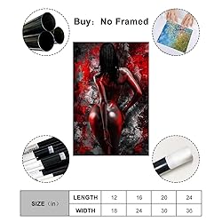 Sexy Nude Women Poster Graffiti Black And Red Sexy
