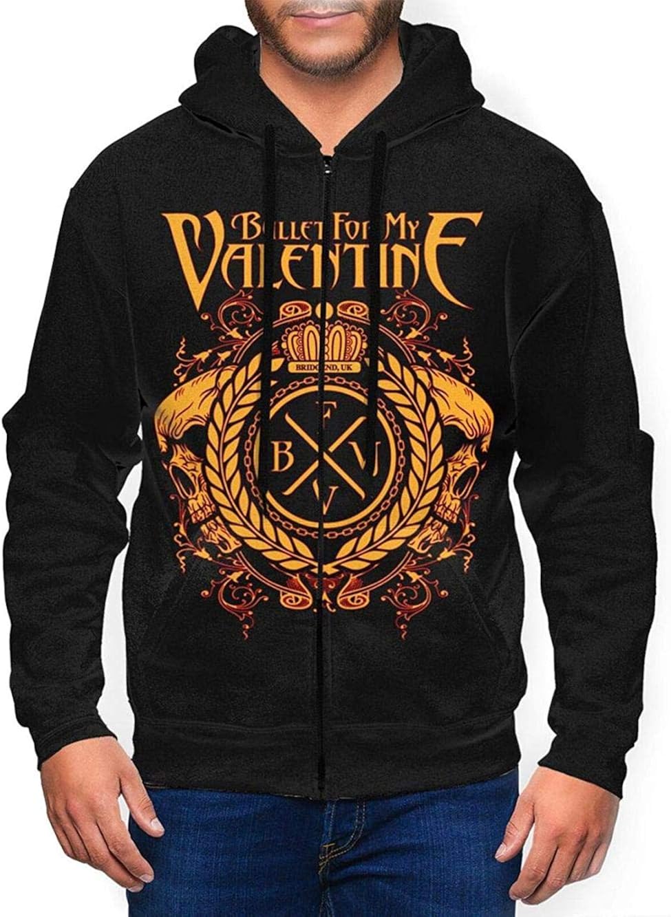 Bullet for My Valentine Hoodie Men's Full Zip Fashion Long Sleeve Sweatshirts Pullover Fleeces
