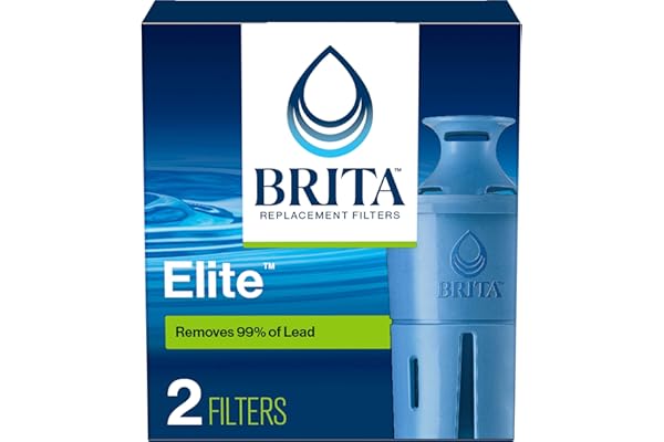Brita Elite Water Filter Replacements for Pitchers and Dispensers, BPA-Free, Reduces 99% of Lead, Lasts Six Months or 120 Gallons, Includes 2 Pitcher Replacement Filters