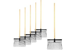 SILVERLINE Manure Forks & Handles 6 Bulk Pack - Super Strong and Durable - Canadian Made, Premium Rake & Shake 6 Polymer Fork