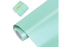 RIBBOOO Light Blue Matte Gift Wrapping Paper 17inch x 10m Solid Color with Pearly-Lustre Wrapping Paper Roll for Graduation B