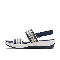 Clarks Women's Casual Sandal, Navy Multi, 7.5 Wide
