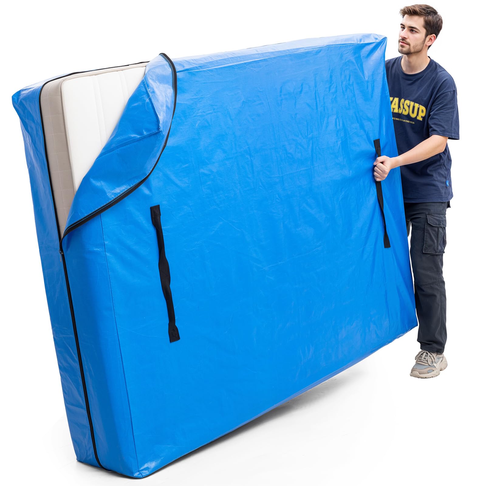 Photo 1 of (BAGGED) (USED/FAIR) TAILI QUEEN Mattress Bags for Moving and Storage, Heavy Duty Moving Supplies Mattress Cover with Reinforced Handles, Storage Cover Essentials Packing Protector