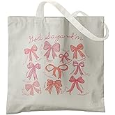 Veqzc Coquette Bows Canvas Tote Bag, Shoulder Bag For Women, Reusable Tote Bag