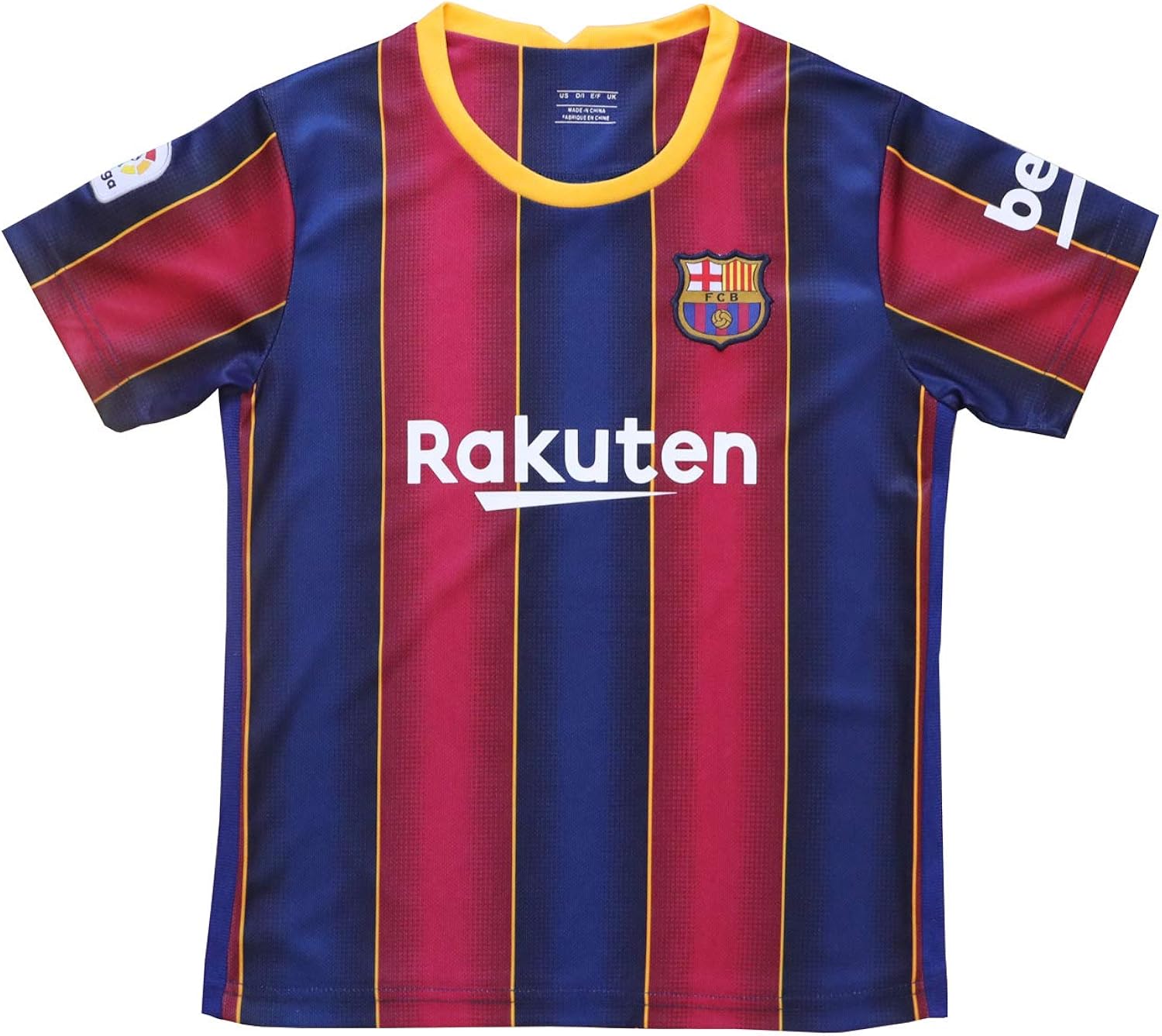 Necm Youth Sportswear Barca Leo Messi Kids Home Soccer Jersey/Shorts Football Socks Set (Red, 24 (6-7 Years)): Clothing