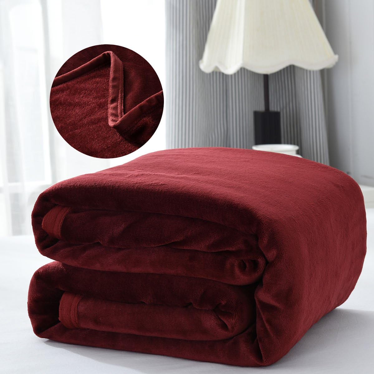 RUIKASI Duvet Cover Set with Fitted Sheet, Microfiber Bedding Set for Bedroom(Red,Queen)