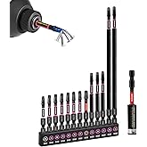 Geinxurn 13pcs 2” 3” 6” Impact #1#2#3 Square Screwdriver Bits Set,(SQ1/SQ2/SQ3) Magnetic S2 Steel Driver Bits Set and 1pc 3” 