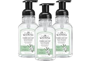 J.R. Watkins Foaming Hand Soap with Pump Dispenser, Moisturizing Foam Hand Wash, Alcohol-Free, Cruelty-Free, Vanilla Mint, 26